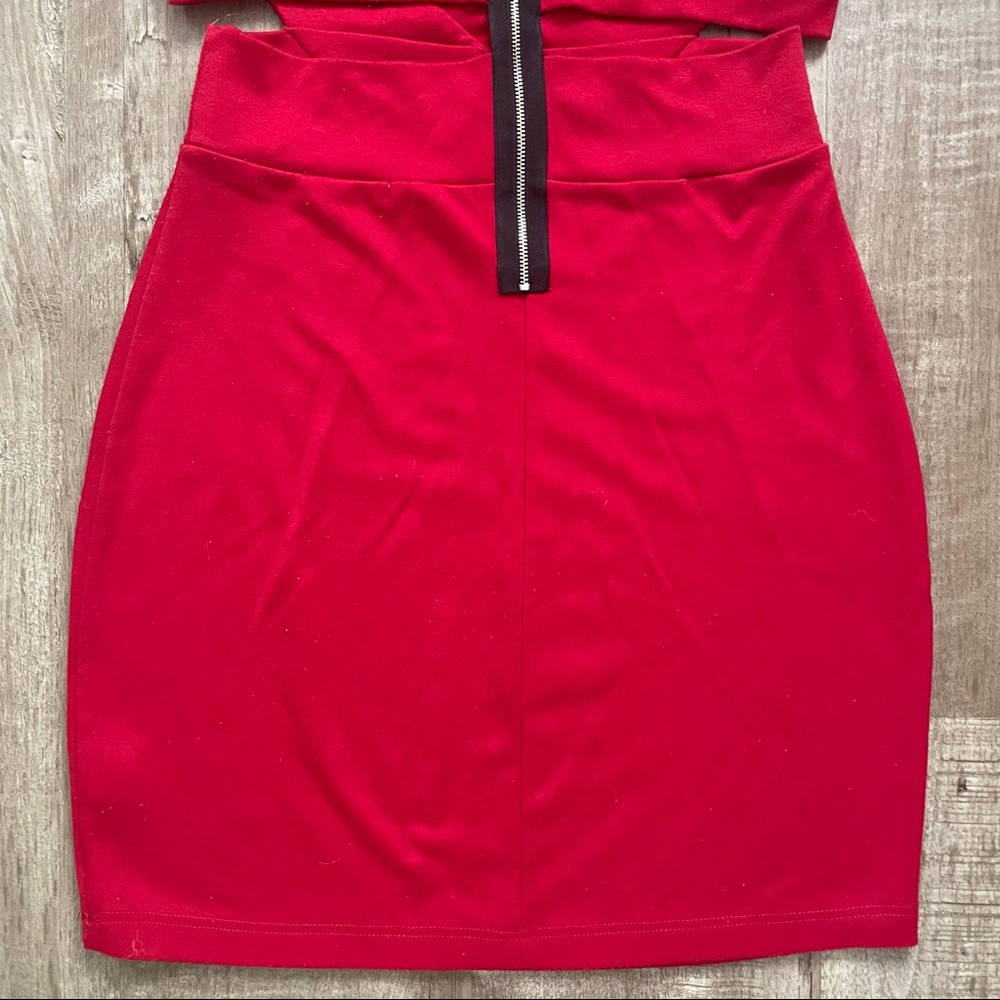 Red Cut Out Mini Dress Size Medium - Picture 6 of 7